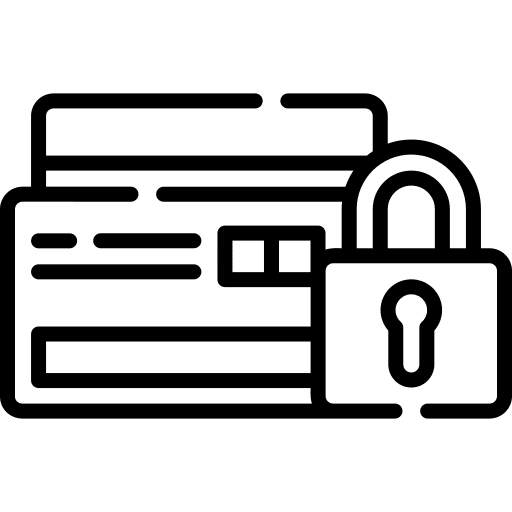 Security payment password money locked card icon Security payment password money locked card icon