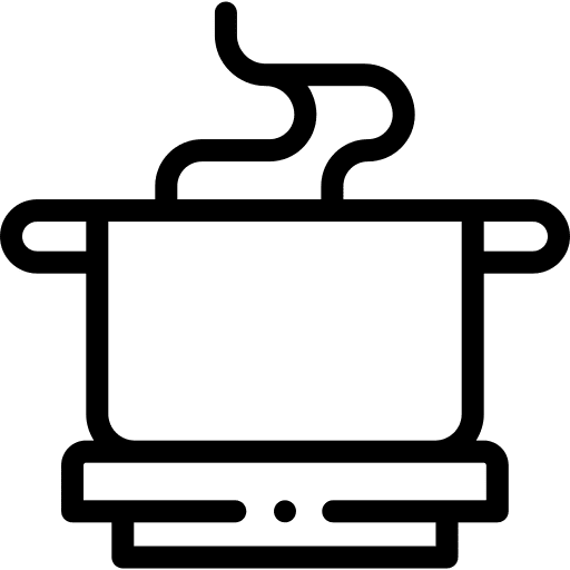 Cooking food and restaurant boil kitchenware icon Cooking food and restaurant boil kitchenware icon