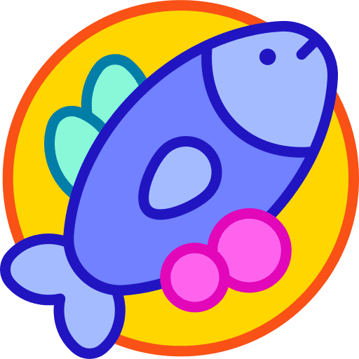 Fish meal plate healthy food icon