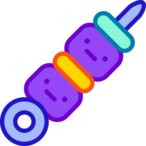 Skewer meat vegetable grill icon Skewer meat vegetable grill icon