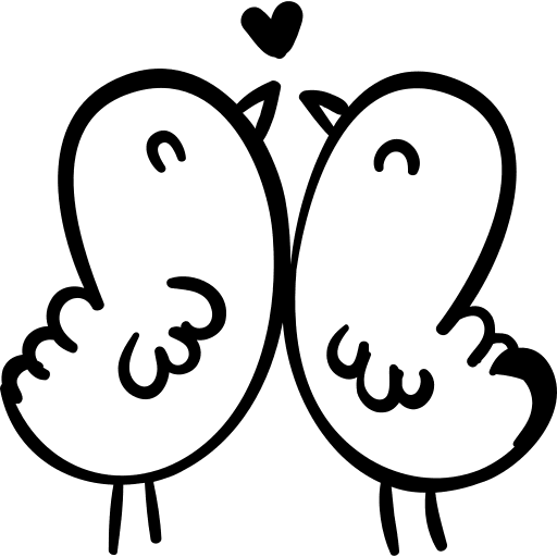 Couple romance in love signs icon