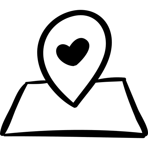 Love romantic romance location pin icon