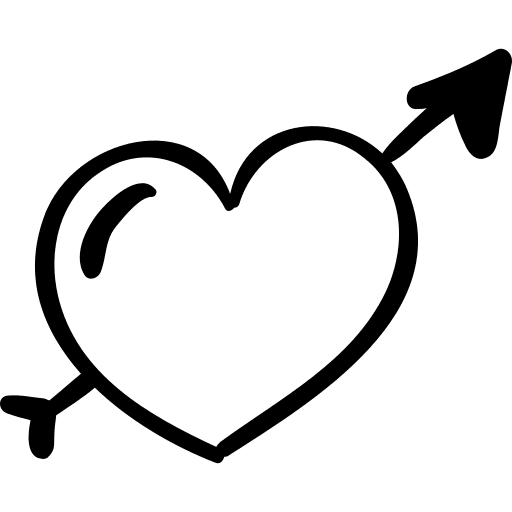 Arrow fall in love shapes arrow icon