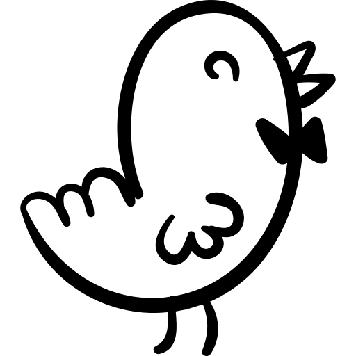 Bird animals groom bow tie icon