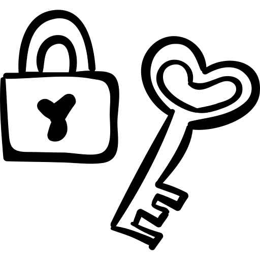 Key fall in love padlock other icon