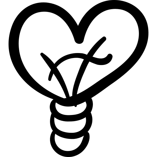 Heart lightbulb other heart icon