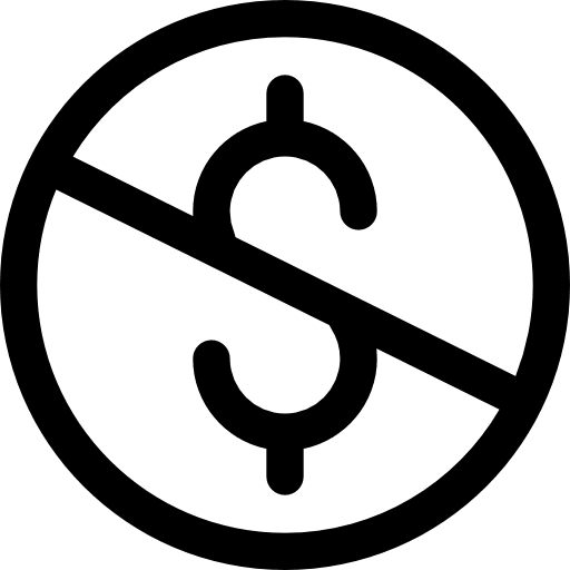 Non commercial dollar symbol cancel forbidden icon
