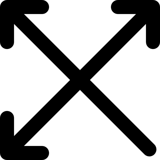 Full screen multimedia option arrows cross icon