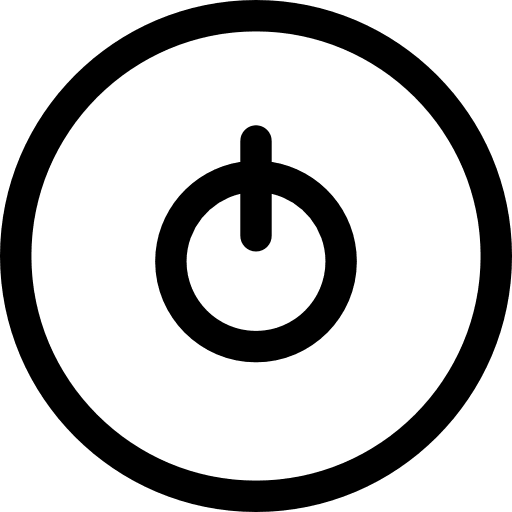 Turn on shutdown power button interface icon