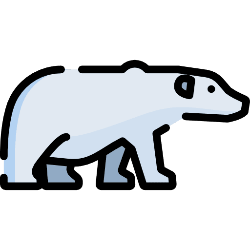 Polar bear zoo animals wild life icon