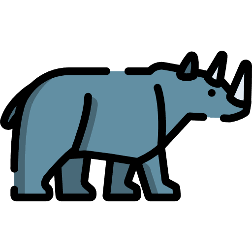 Rhinoceros mammal zoo animals icon