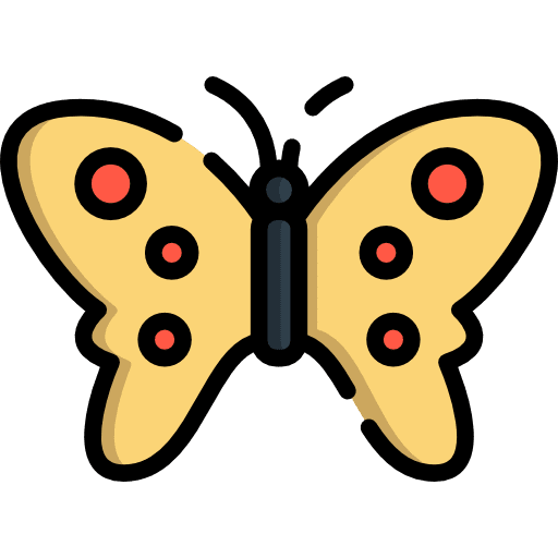 Butterfly wings animal insect icon