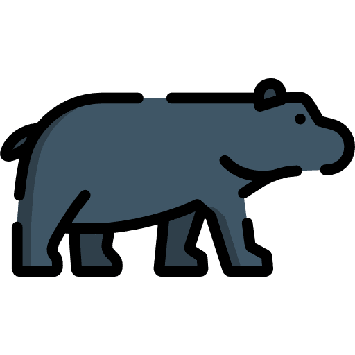 Hippopotamus mammal hippopotamus wild life icon