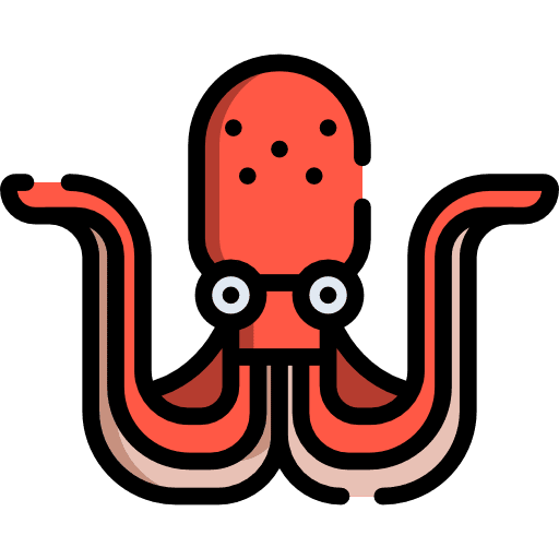 Octopus aquatic animal sea life icon