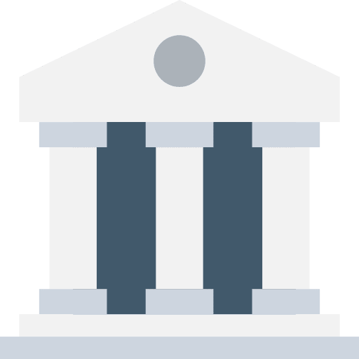 Bank business and finance banking columns icon
