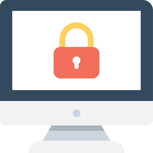 Computer seo and web security lock icon