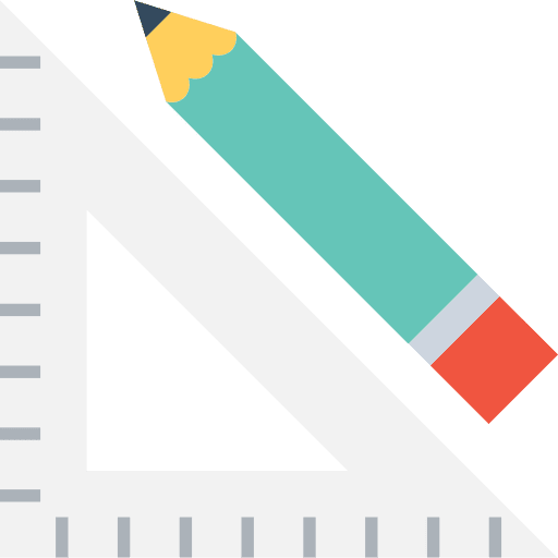Pencil ruler geometry measure icon