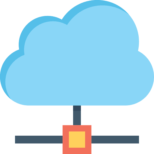 Cloud data storage networking technology icon