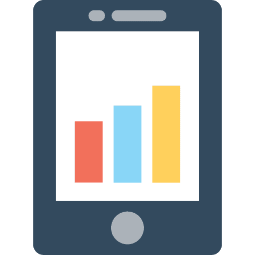 Tablet seo and web electronics bar chart icon