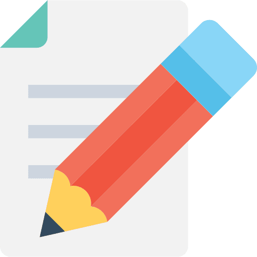 Pencil files and folders inscription inquiry icon