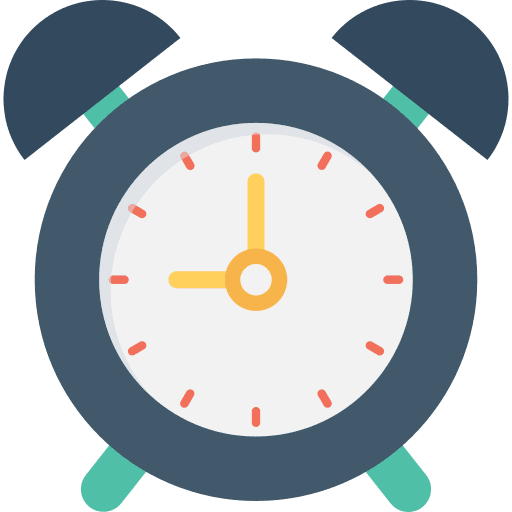 Alarm time and date alarm clock icon