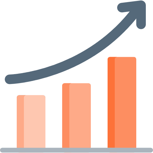 Stats business impact performance bar graph icon
