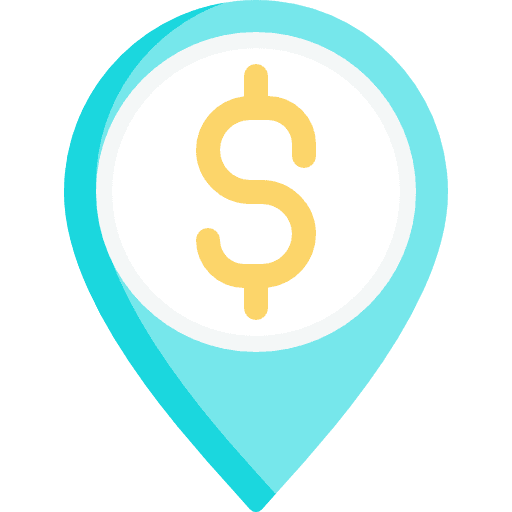 Location business and finance pin interface icon