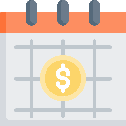 Calendar time and date statistics money icon Calendar time and date statistics money icon