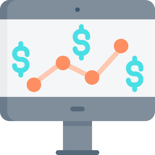 Graph graphic coin business icon Graph graphic coin business icon