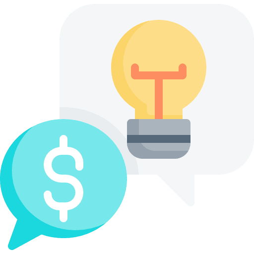 Idea business and finance dollar message icon Idea business and finance dollar message icon