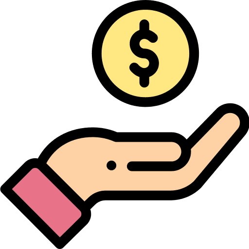 Hand business business and finances payroll icon