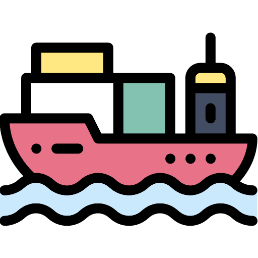 Cargo ship containers shipping global distribution icon Cargo ship containers shipping global distribution icon
