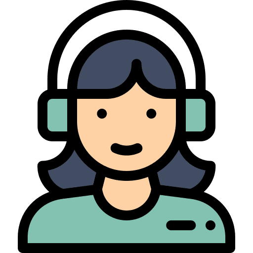 Call center professions and jobs woman headset icon Call center professions and jobs woman headset icon