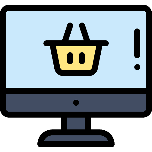 Online shopping shopping basket commerce and shopping broswer icon Online shopping shopping basket commerce and shopping broswer icon