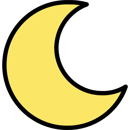Night astronomy half moon nature icon