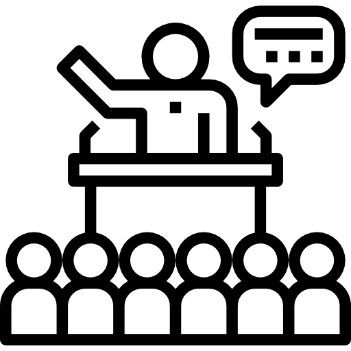 Conference event public speaking education icon