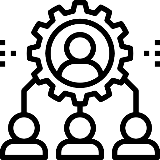 Team management roles collaboration icon