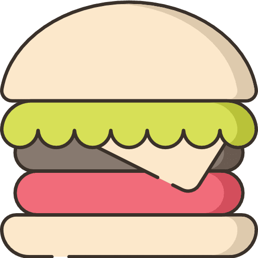 Burger salad fast food cheese icon