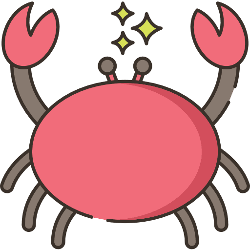 Crab aquatic food beach icon