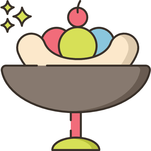 Banana split cherry food and restaurant dessert icon