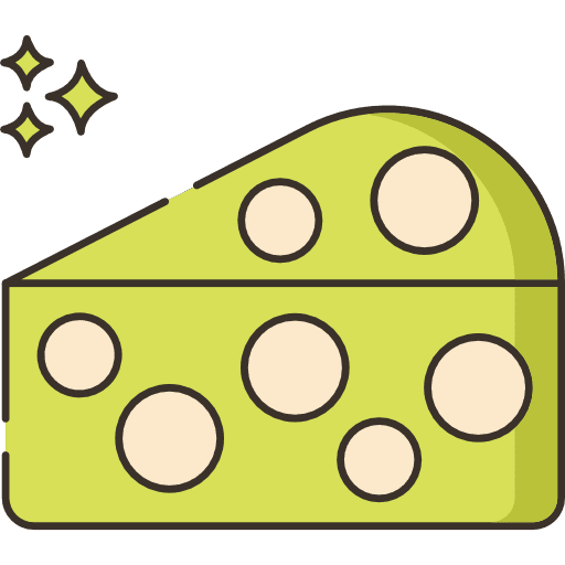 Cheese food and restaurant healthy food fattening icon