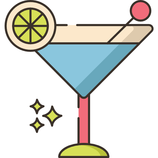 Cocktail drinking food and restaurant alcoholic drink icon