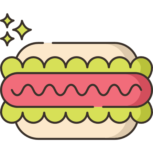 Hotdog mustard ketchup fast food icon