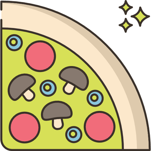 Pizza salami dough food icon