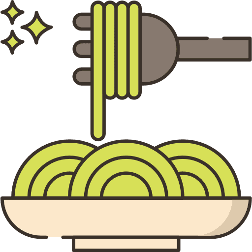 Spaguetti noodles pasta food and restaurant icon