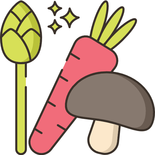 Vegetables organic food and restaurant mushroom icon