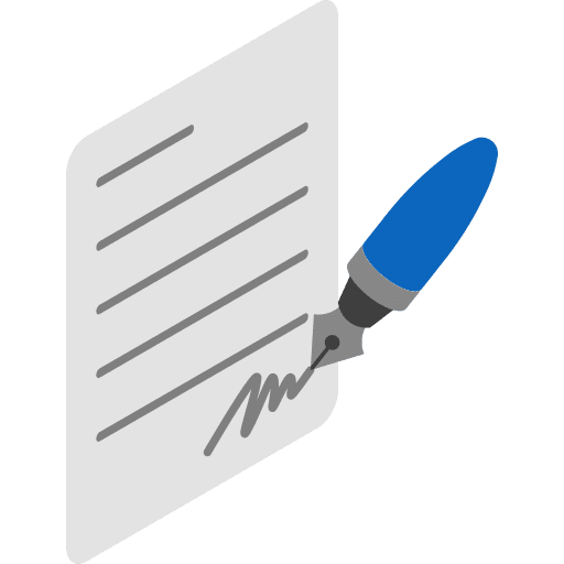 Contract pen proposal sign icon
