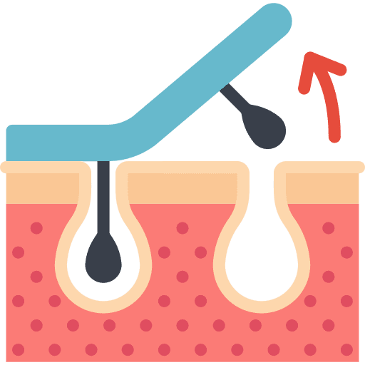 Depilation dermis hair removal dermatology icon