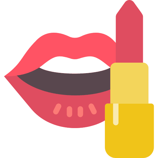 Lipstick girly icons beauty grooming icon