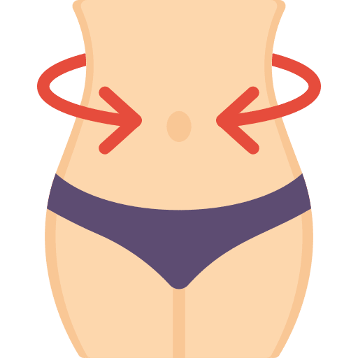Waist reduce human body weight loss icon